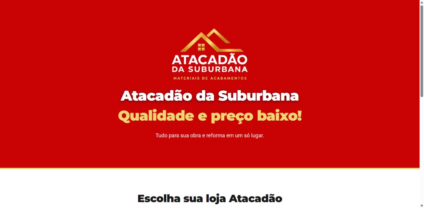 Atacadão da Suburbana — captura real da página Home